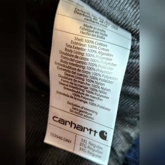 Carhartt "Duck Active Jacket" Quilted Flannel Lined Coat Navy | Men's Size 3XL - Picture 8 of 12